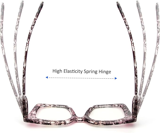 KoKoBin 3 Pack Stylish Square Frame Oprah Style Reading Glasses for Women, Blue Light Blocking Comfortable Readers