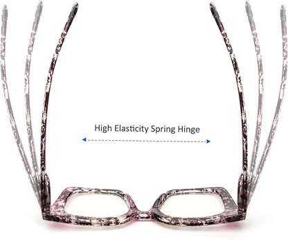 KoKoBin 3 Pack Stylish Square Frame Oprah Style Reading Glasses for Women, Blue Light Blocking Comfortable Readers