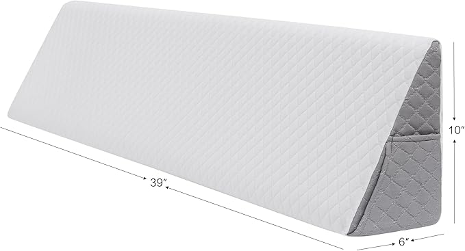 Wedge Pillow Headboard Twin/XL Size - College Dorm Headboard Pillow Wedge with Ergonomic Support for Sleeping, Reading, Watching and More - CertiPUR-US Memory Foam & Removable Cover