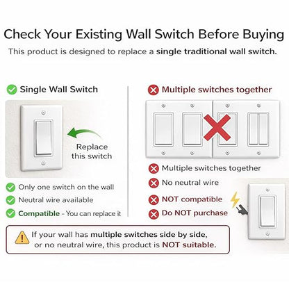 LANBON L10 Large LCD Smart Light Switch, Custom Display & Icons, 6-in-1 1/2/3/4 Gang & Curtain, 2.4GHz WiFi, Compatible with Alexa & Google Home, Motion Wake Screen, No Dimmer, Neutral Wire Required