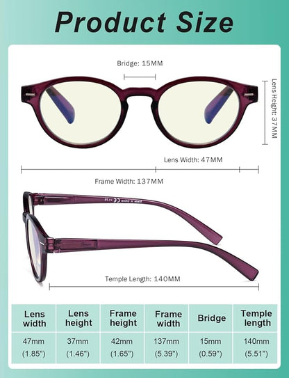 Eyekepper 10-Pack Blue Light Blocking Glasses for Women Computer Eyeglasses Ladies +0.00