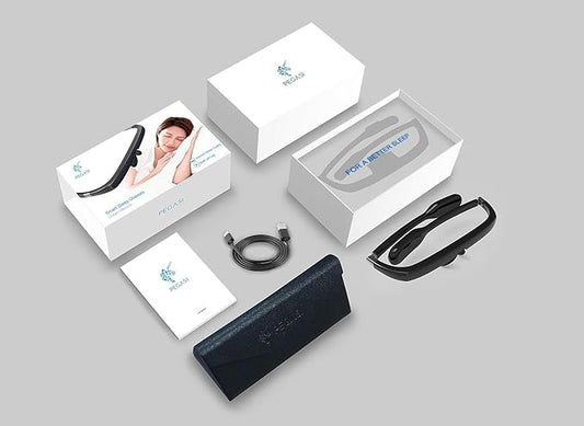 Pegasi 2 - Smart Light Therapy Glasses, Improve Your Sleep in 7 Days, Feather-Light, Research-Backed Blue-Green Light, Boost Energy, Beat Jet Lag (Black)