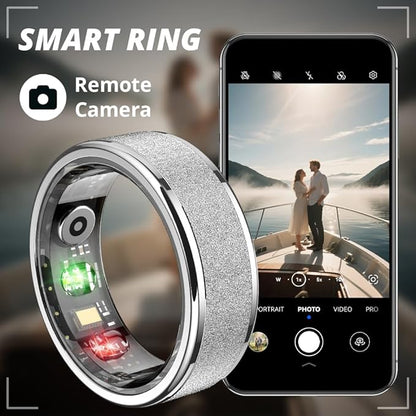 R10 Smart Ring, Smart Health Ring for Women, Features Heart Rate, Blood Oxygen, Sleep Monitoring, Pedometer, and Fitness Tracker, No Subscription Fee. (Silver, 7#)