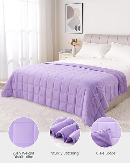 Drewin Weighted Blankets for Adults, 20lbs Queen Size Weighted Blanket for Deep Sleep, Soft Breathable Bed Cool Blanket with Premium Cemaric Bead, All Season, 60 x 80 inches, Purple