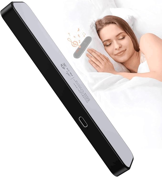 Bone Conduction Bluetooth Pillow Speaker for Sleeping, Portable Sleep Bar Perfect for Side Sleepers, Speaker with Stereo Bass-30/60-Min Timer, Volume Control, TF Function, Privacy&Meditation(Grey)