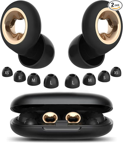Ear Plugs for Sleeping 45DB Noise Cancelling: Ultra-Comfy Reusable Noise-Reducing Earplugs for Concerts & Travel & Snoring-Silicone Hearing Protection Earbuds with 8 Eartips - Black