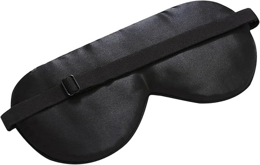 Alaska Bear Mulberry Silk Sleep Mask Cool Super Smooth Eye Cover Genuine Organic Silk for Sensitive Skin, Soft Filling, Lightweight Eye Shades for Sleeping (Original Black, Flat)
