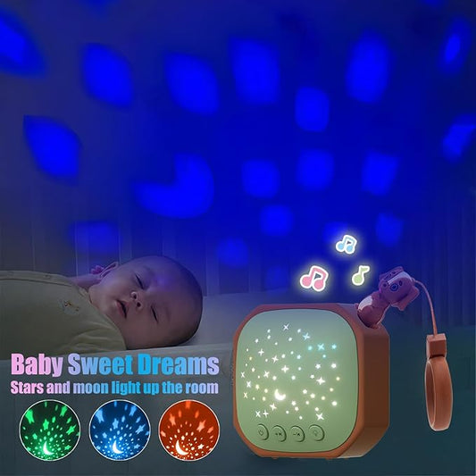 White Noise Sound Machine Baby with Star Projector | Portable Sleep Aid Lullaby Music for Baby Sleeping | Soothing Sound Machine for Nursery, Car Travel, Bedroom Crib, Kids Gifts (Puppy)