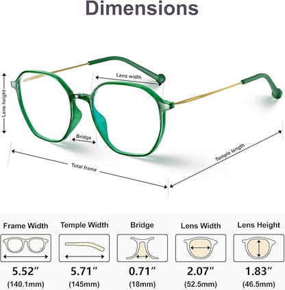 VISOONE Lightweight TR90 Blue Light Blocking Glasses Frame with Anti Glare Eye Protection for Women and Men RANE
