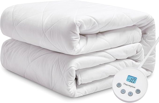 Electric Mattress Pad Full Size Quilted Wave 10 Heat Settings with 12 Hour Auto Off, Deep Pocket Fits up to 15", Microfiber Bed Warmer, ETL Certified Machine Washable, 54"x75"