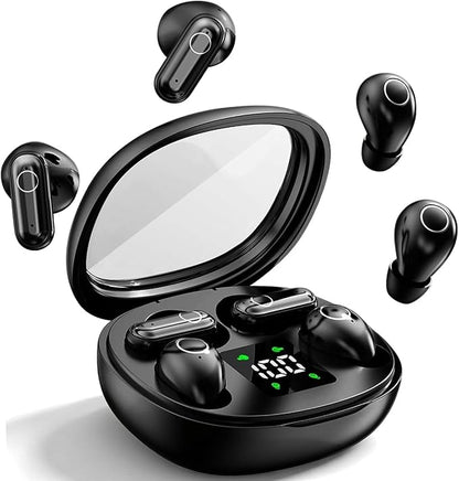 Mini Wireless Sleep Earbuds for Small Ears – Invisible, Low Profile Sleep & Work Earbuds, Tiny Discreet in-Ear Headphones, Discreet in-Ear Earphones for Small Ear Canals (Black)