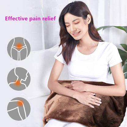USB Electric Heating Blanket Personal Single-Person Small-Sized Heated Shawl 3 Heating Settings for Library, Outdoors, Car (Black)