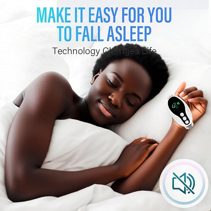 Sleep Aid Device Handheld Low Frequency Pulse of microcurrent Sleep Machine Insomnia Relief Anxiety Help Sleep (White, Standard)