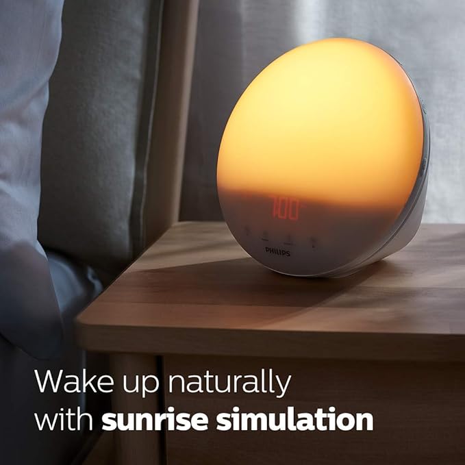 Sleep and Wake-Up Light, Simulated Sunrise and Sunset & Wake-up Light, Colored Sunrise and Sunset Simulation, 5 Natural Sounds
