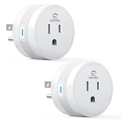 EIGHTREE Smart Plug 2025 Upgrade to 15A, Bluetooth & Wi-Fi Outlet Plug Dual Connection, Voice Control, Remote Control Outlet Timer Indoor, Smart Plugs That Work with Alexa & Google, 2.4GHz Wi-Fi Only