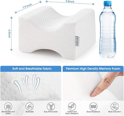 ZOAN Knee Pillow for Side Sleepers, Memory Foam Knee Pillow, Leg Pillows for Side Sleeping for Hip, Back and Sciatica Pain Relief