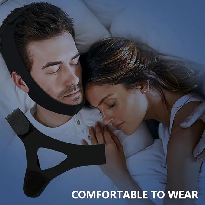 Chin Strap for Sleeping Comfortable Anti Snoring Devices Stop Snoring Solution Adjustable Anti Snoring Chin Strap for Men/Women Snore Stopper Reusable and Breathable