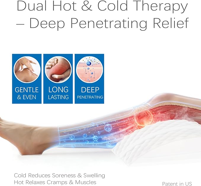 ANORM Leg Recovery Pillow - Drug-Free Relief for Restless Legs & Night Cramps - Cold & Hot Therapy - for Muscle Rrecovery, Sorness, Swelling - 100% Natural, Gentle, Long-Lasting & Deep Penetrating