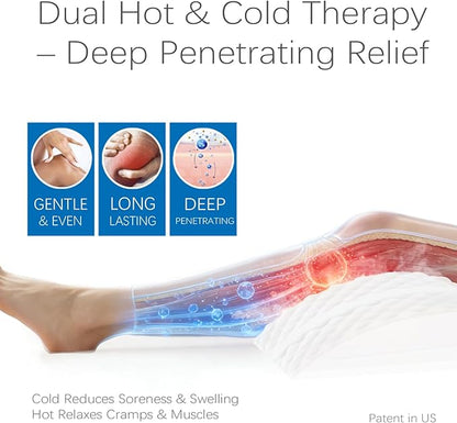 ANORM Leg Recovery Pillow - Drug-Free Relief for Restless Legs & Night Cramps - Cold & Hot Therapy - for Muscle Rrecovery, Sorness, Swelling - 100% Natural, Gentle, Long-Lasting & Deep Penetrating