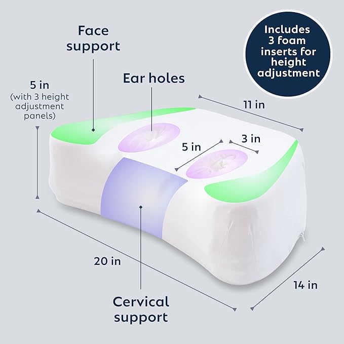 – Side Sleeping Pillow, Height Adjustable, Ear Pain Relief, CPAP Pillow, Wrinkle Prevention, TMJ - Advanced Memory Foam with Soft Cover (Standard)