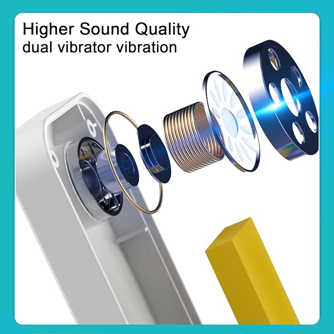 Hesond Pillow Speaker Bone Conduction Stereo Bluetooth Wireless Music Sleep Headphones Portable White Noise Bar Sound Device Timer for Side Sleepers Sleep Speaker (Black)
