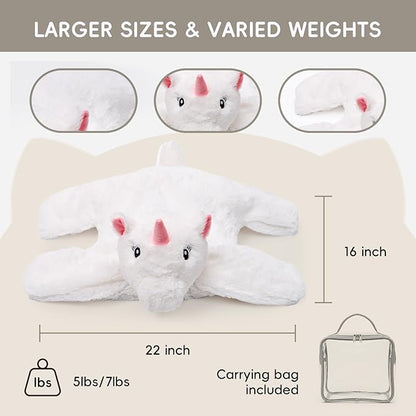 L'AGRATY Weighted Lap Pad for Kids 7 lbs, Sensory Needs Weighted Stuffed Animals Lap Blanket Soft Plush Hugging Sensory for Kids Teen Adults Removable Washable Cover