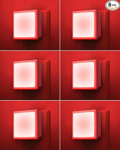 670nm Red Light Night Light for Sleep[6 Pack]- Zero Blue Light, Dimmable & Energy Efficient 0.3W Night Light Plug into Wall with Dusk-to-Dawn Sensor for Nursery, Bedroom, Bathroom