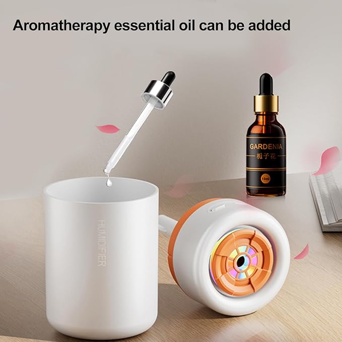 Mini Humidifier, USB Personal Desktop Humidifier for RV, Office, Bedroom etc. Auto Shut-Off, 2 Mist Modes, Super Quiet (White)
