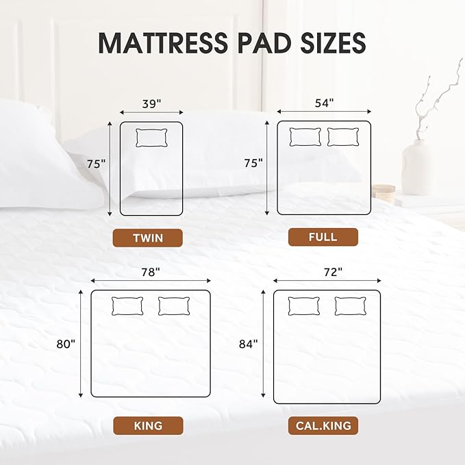 Heated Mattress Pad Queen - Bed Warmer with Memory & Preheat Functions, 2-10 Hour Auto Off & 9 Heat Settings, Double Controller, Fast Heating, Deep Pocket, Electric Mattress Pad Queen 60"x80"