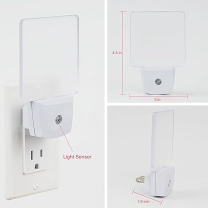 2 Pack 0.5W Plug in LED Night Light with Dusk to Dawn Sensor Red