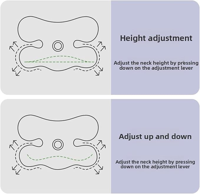 Anti Wrinkle Pillow, Ergonomic Memory Foam Beauty Neck Pillow with Adjustable Shaping Rod Neck Support for Side Sleeping Home Hotels Camping Machine Washing (Dark Gray)