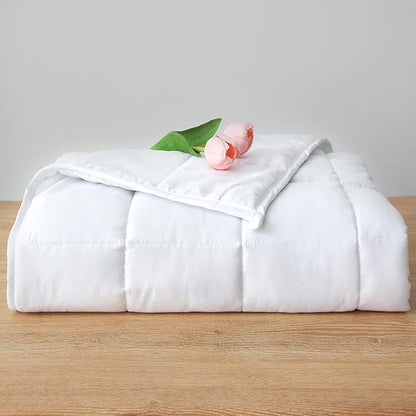 Weighted Blanket 15lbs Queen Size White 60"x80" Weighted Blankets for Adults Heavy Blanket are Comfortable and Cozy