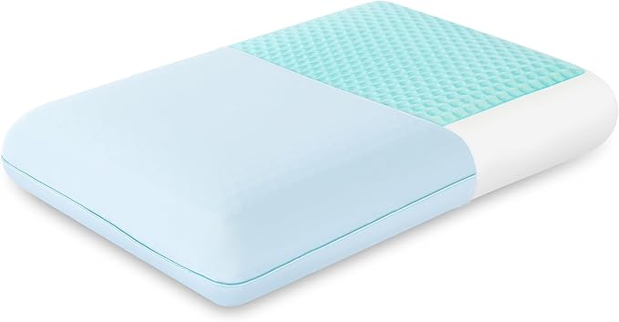 EGOHOME Cooling Gel Memory Foam Pillow - Reversible Cooling Cover, Neck Support for Side, Back and Stomach Sleepers, Removable & Machine Washable, All-Season Comfort, Standard Size, Blue