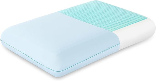 EGOHOME Cooling Gel Memory Foam Pillow - Reversible Cooling Cover, Neck Support for Side, Back and Stomach Sleepers, Removable & Machine Washable, All-Season Comfort, Standard Size, Blue