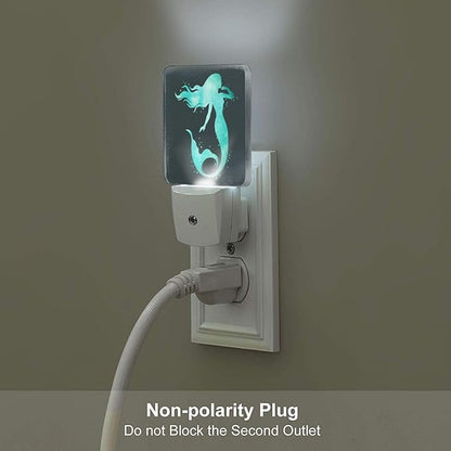 Groovy Mermaid Night Light,Plug-in Nightlights Auto Sensor Night Lamp Dusk-to-Dawn Lamp Home Decor for Nursery Children Girls Boys