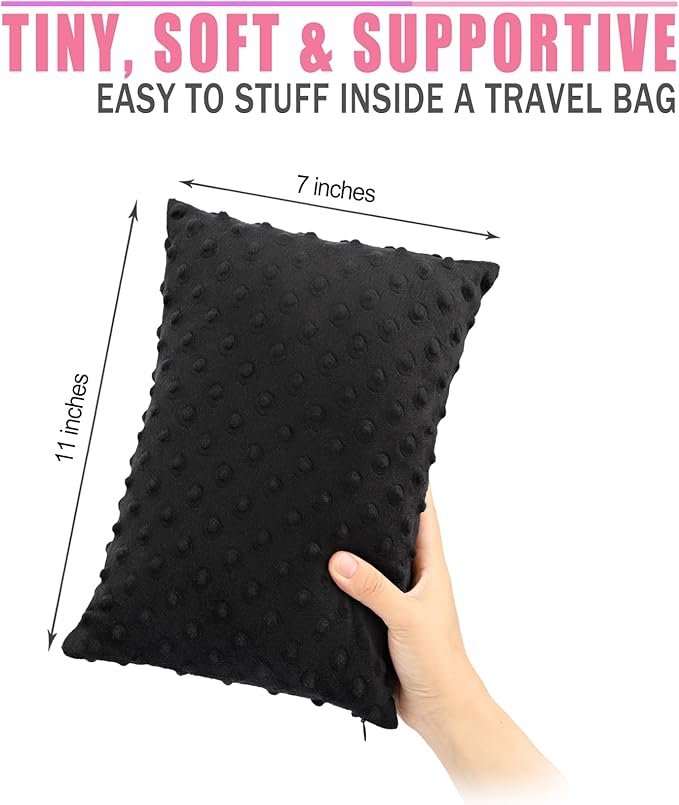 1 Pcs Soft Knee Pillow for Side Sleepers, Pressure Pillows Between Legs 11"x7" Small Knee Pillow Joints Cushion for Sleeping Hip and Back Pain, Minky Dot Black