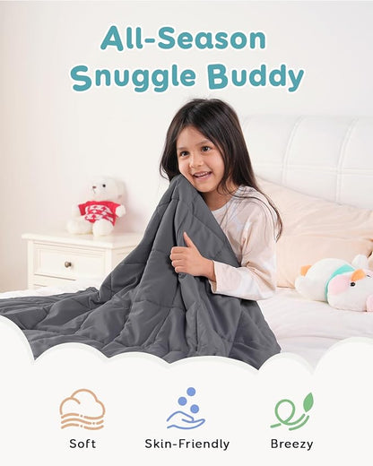 Topblan 5 lb Weighted Blanket 36" x 48" Small Lap Blanket, Soft and Breathable, Dark Grey