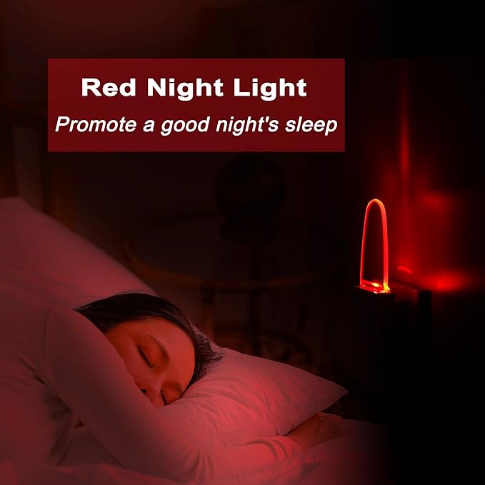 GREENIC Red Plug in LED Night Light 2 Pack Dusk to Dawn Sensor for Bedroom, Bathroom, Kitchen, Hallway