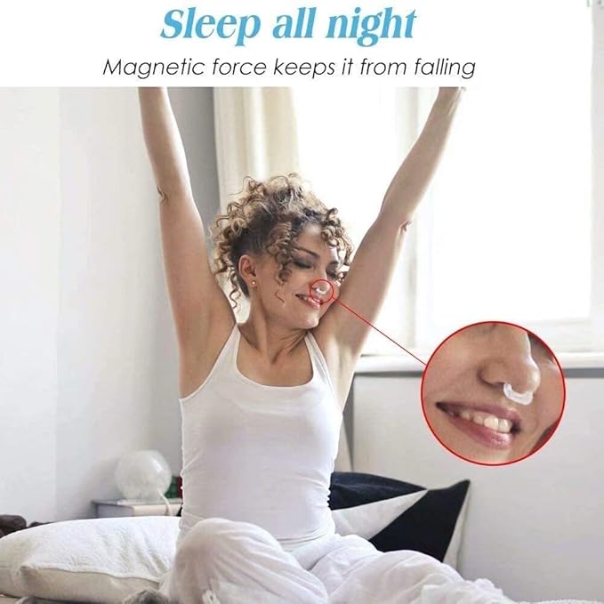 Anti Snore Clip, Magnetic Nose Clip,Silicone Anti Snoring Device for Better Sleep Quality, Comfortable & Professional Snoring Solution Sleeping Aid for Men Women, Snore Stop - 4 Pack