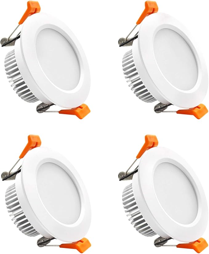 YGS-Tech 3 Inch LED Recessed Lighting, Dimmable Downlight 5W(40W Halogen Equivalent), CRI80, 2700K Ultra Warm White, Ceiling Light with LED Driver(4 Pack)