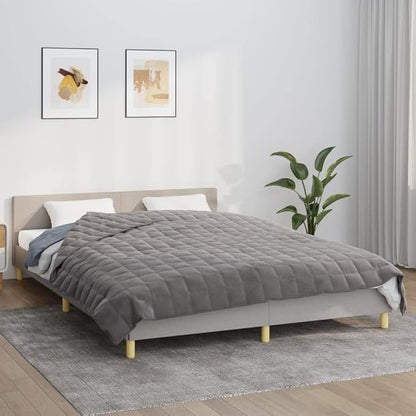 Weighted Blanket Grey 90.6 x 86.6 in 24.3 lbs for Enhanced Sleep Experience with Gentle Pressure and Hypoallergenic Glass Beads, Soft Polyester Microfibre for Anxiety Relief