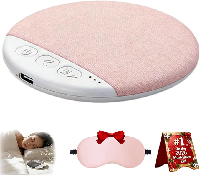 Sleep Speaker Under Pillow, Bone Conduction Pillow Speaker, Ultra-Thin Bluetooth Pillows Speakers with White Noise Sound, Volume Control & Auto-Off Timer