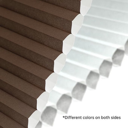 Motorized Cellular Shades with Remote, Light Filtering Smart Cellular Shades Compatible with Alexa, Honeycomb Window Blinds for Bedroom Home Office, Custom Size, Half Shading Brown