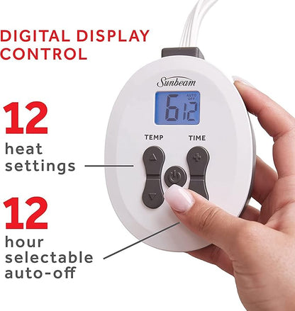 Sunbeam All Season King Premium Heated Mattress Pad with 2 Heating Digital Controllers