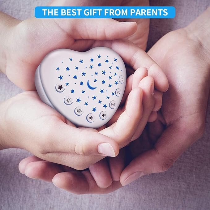 BEREST Sound Machine for Babies, Adults & Kids | 15 Soothing Sounds Featuring White Noise & 9 Lullabies, Cry Sensor, Star Projector | Mini, Rechargeable, Travel Friendly
