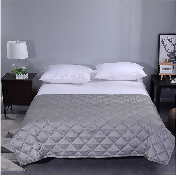 Weighted Blanket for Adults, Single Double Heavy Blanket with Fibre Fabric Premium Glass Bead All-Season Even Weight Distribution for Bed Sofa Grey 120x180cm 6.8kg