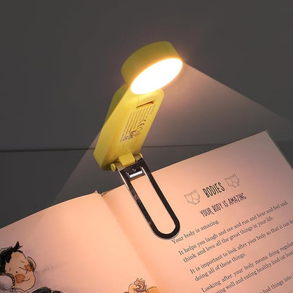 VAVOFO USB Rechargeable Book Light, Blue Light Blocking, Amber Clip-On Bookmark Shaped Reading Light with 6 LEDs and 9 Modes for Bedtime Reading