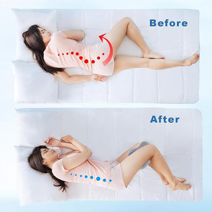 Knee Pillow for Side Sleeper Support Thighs and Knees for Sciatica, Back, HIPS, Knees, Joints Pain Relief - Leg Pillow for Sleeping Between Legs Aligns Spine & Relieves Pressure-Small,Gray