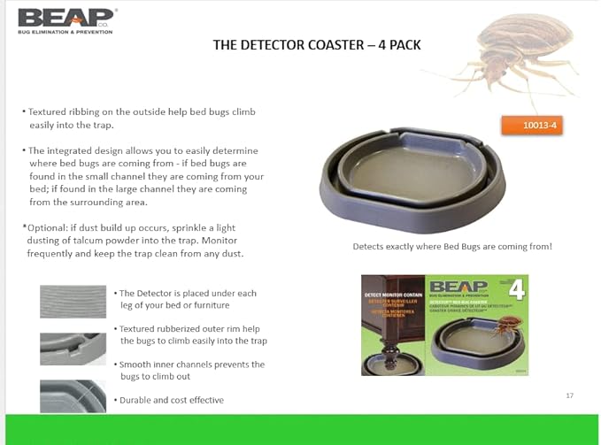BEAPCO Bed Bug Detector Interceptors, Eco Friendly Bedbug Traps for Bed-Frame Legs |(6.5” × 6 “ x 3”)| Interceptor, and Monitor for Pest Control (Gray), (Pack of 24)