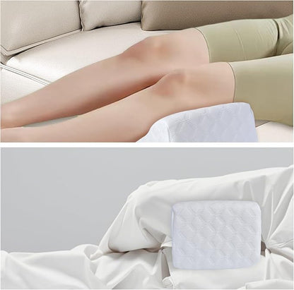 Butterfly Knee Pillow for Side Sleepers – Orthopedic Bolster Pillow for Hip, Sciatica, and Back Pain Relief – Memory Foam Wedge for Pregnancy, Leg Support – Washable Cover, White